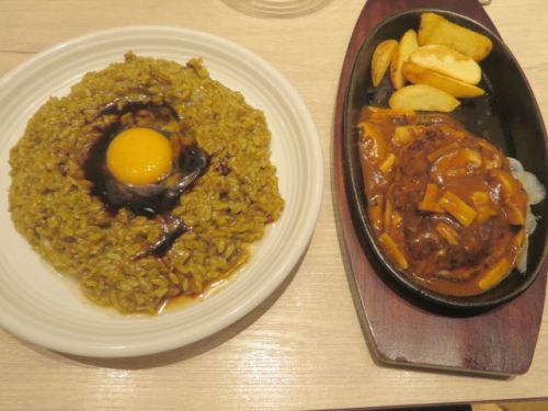 　》昭和のカレー遺産《　せんば自由軒御徒町店で「インディアンカレー」とバルテラスマゼルの「ハンバーグ」